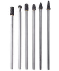 Badass Six Piece Tungsten Carbide Rotary Bit Set, Knuckle Buster Port And Polish Kit For Cylinder Heads, 6Mm Shank, durable milling burrs.