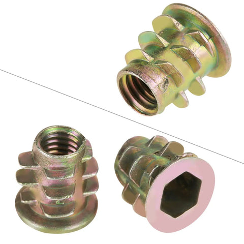 Top Shelf Zinc Alloy Threaded Inserts for Wood and Furniture M5 Hex Drive Nuts Built Hella Strong Rust Resistant Woodworking Hardware Quick Install Design for Serious DIY Crafts