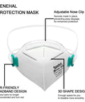 N95 Mask 50 Pack NIOSH Approved Disposable Respirator Five Ply Breathable Face Covering With Adjustable Comfort Fit