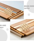 Brass Cabinet Door Catches Magnetic Latches Kit No Fuss Install, 10 Pack For Kitchen And Home Storage on wooden boards