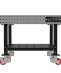 Shop Tough Mobile Welding Table 48 Inch Heavy Duty Work Bench with precision hole grid and smooth rolling locking casters.