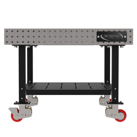 Shop Tough Mobile Welding Table 48 Inch Heavy Duty Work Bench with precision hole grid and smooth rolling locking casters.