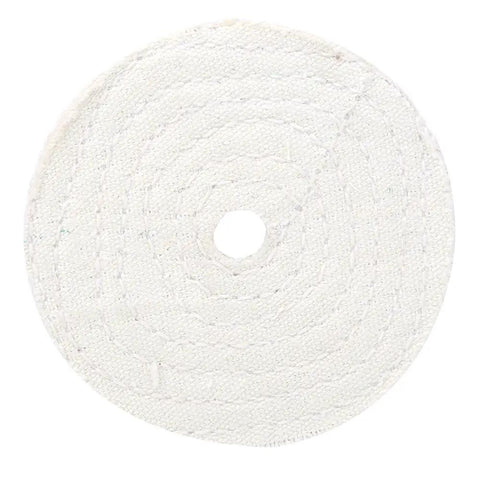 White Cotton Buffing Wheel For Jewelry And Metal Polishing 4 Inch Pro Grade Shine With Mirror Finish Safe On Jade Use With Polishing Paste