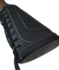 Rugged Leather Canvas Buttstock With Shell Holder Sling For 12 Gauge Shotgun And Rifle Calibers Including .22LR Black close-up