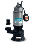 1HP Submersible Sewage Grinder Pump With Dual Stage Grinding, Stainless Steel Housing, 2 Inch NPT Discharge, 52.5 Ft Head, 6076 GPH Max Flow, 115V