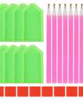 Diamond Painting Tools Kit With 24 Piece Accessories Including 8 Drill Pens 8 Trays And 8 Wax Pads for 5D Diamond Art