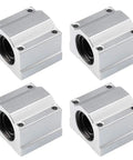 Four Pack Linear Motion Bearing Slides with hardened steel guide blocks for CNC and fabrication shops, showing four precision units.