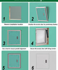 Installation steps for No Sweat Flush Mount Drywall Access Panel Bulletproof Aluminum Frame With Insulation Pads in 30X41 inch.