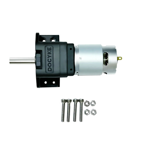 6-22V 200W DC Planet Gear Motor High Torque 90kgcm Beefy Metal Geared Motor showing 8mm output shaft and hardware