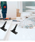 Heavy Duty 4 Inch Adjustable T Shaped Shed Hinges 2 Pack being installed with a drill