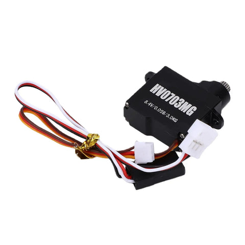Lightweight 7.1 Gram Mini Servo Motor With Toughened Metal Gears And Machined Aluminum Casing Built Like A Tank For Heavy Duty Rc Drift Builds And Custom Robot Projects Bad Boy Durability Crew Approved, angled view