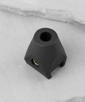 One Pack Rock Solid Conveyor Guide Rail Rod End Clamp No Sweat Swapping Fits 1/2 And 5/8 Inch Rods Compatible With Valu Guide Replaces VG-020-01 showing nylon material and design.