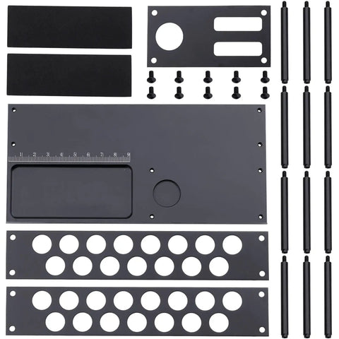 Unassembled DIY Ready RC Tool Organizer With Built In Screw Tray And Aluminum Storage Rack Kit parts layout