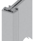 Rock Solid Aluminum Continuous Geared Door Hinge With Concealed Leaf Design side view showing clear anodized finish and design.