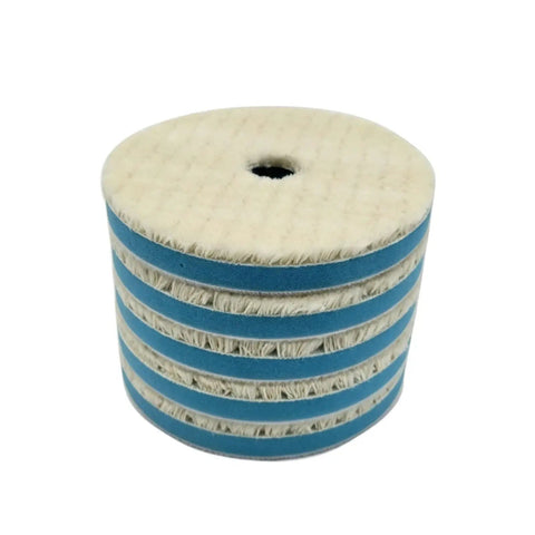 Premium 5 Inch 6 Inch And 7 Inch Car Polishing Pad Perfect For Your Buffer To Get That Sleek Shine On Your Ride With Soft Textile Material For Smooth Surface Buffing Without Worry, stack of five inch pad.