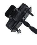 Close-up of black metal front door hinge check strap limiter for 3008 and 5008, showing heavy-duty construction and mounting bolts.