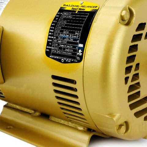 Close-up of 3-Phase General Purpose AC Motor, 215T Frame, OPSB Enclosure, 10 HP Output, 1770 RPM, nameplate visible.