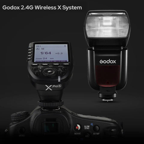 TT685II-C Canon Speedlite Flash E TTL High Speed Sync With 2.4G Wireless X System Upgraded TT685II, attached to camera