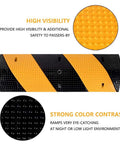 2 Pack Rubber Cable Ramp Protector For Indoor Outdoor Use features yellow and black high visibility design with strong color contrast