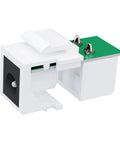 No Sweat 5 Pack DC Keystone Jack With 12 Volt Screw Terminal And 5.5Mm X 2.1Mm Connector, white snap-in module for wall plates.