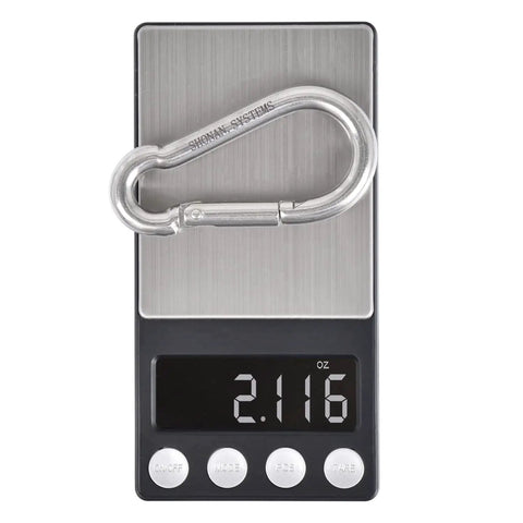 Heavy Duty 3.1 Inch Stainless Steel Carabiner Clips Set of 4 Built to Last Spring Snap Hook D Ring on digital scale