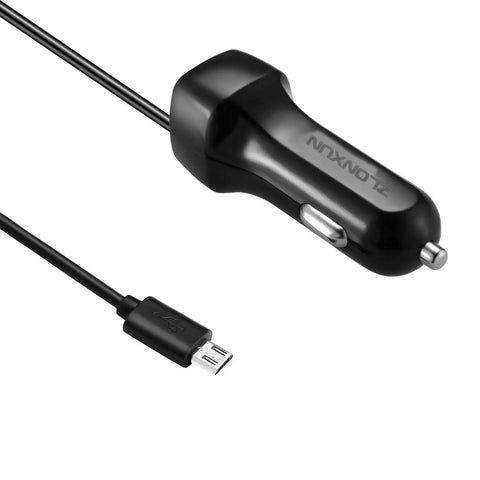 Top Notch Retractable Car Charger With Spring Loaded Micro USB Cable That Slides Out To Three Point Six Feet For Hassle Free Always Powered Up Charging Plus A Bonus Port For Your Backseat Crew.
