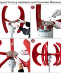 Installation of 1000W Vertical Axis Wind Turbine Generator 12 Volt And 24 Volt Go Green Home Power System With 5 Blade Permanent Magnet Windmill