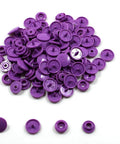 Snap Fasteners Kit With Pliers, 420 Complete Sets In 14 Colors, No Sew Plastic Snaps, Purple snaps detail view