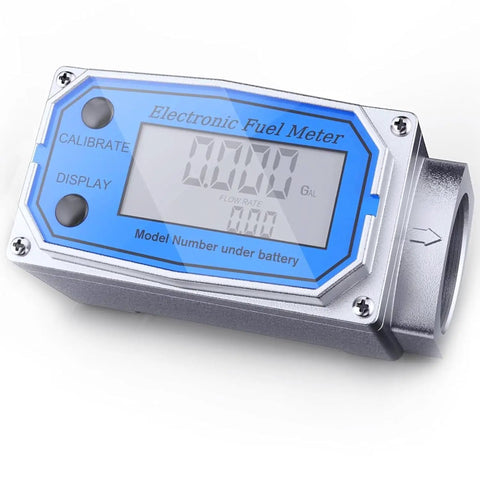 Digital Turbine Flow Meter Three Quarter Inch Auto On Off Industry Grade Aluminum Alloy Fuel And Water Meter with display