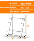 Badass Horizontal Storage Rack Built Tough From Weather Resistant Alloy Steel shown with dimensions 63" height and 50" width.