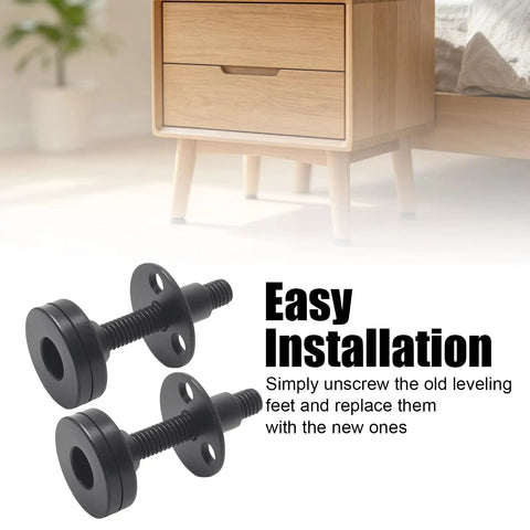 4 Pack Heavy-Duty Furniture Leveling Feet 3/8-16 UNC Thread Adjustable Leg Levelers with Easy Installation and Cabinet View