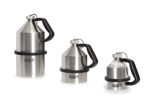 Tough As Nails Stainless Steel Safety Can For Chemical Storage Type I Container With Secure Screw Lid Zero Drip Design Osha Nfpa Approved, three sizes displayed