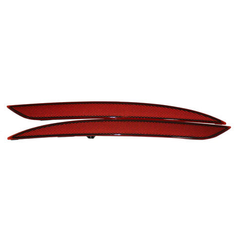 Driver Passenger Pair Red Rear Bumper Reflectors For Tesla Model Y 2020 To 2023 sleek two-piece design for safety visibility