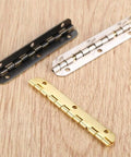 Antique Bronze Wood Box Hinges 4 Pack 65 By 15mm Gold Cabinet Hardware For Jewelry Chests on wooden surface