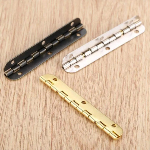 Antique Bronze Wood Box Hinges 4 Pack 65 By 15mm Gold Cabinet Hardware For Jewelry Chests on wooden surface