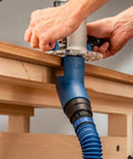 Click Connect Flexi Port Two And A Half Inch Fitting Adapter For Dust Collection Easy Install No Fuss Ready Mount attached to router