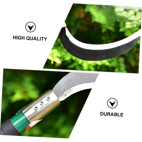 Durable Gardening Weeder Tool Set In 2 Pack, close-up of sharp metal blades and handle showing quality and durability for tough weeds.