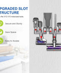 Accessory Holder For Dyson Cordless Vacuum Docking Station Organizer Fits V15 V11 V10 V8 V7 Outsize Gen5 Absolute Animal Detect No Drill Storage For Attachments And Parts mounted with tools