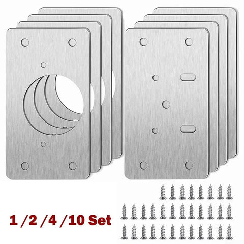 Stainless Steel Cabinet Hinge Repair Plate Fixing Bracket With Screws, Rust Resistant Silver Finish, 2 pair 4 pair 10 pair sets