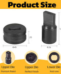 Beefy, Heavy Duty Slotted Die For CH-70 Hydraulic Punch Press, 4x13mm Hole Punch Die dimensions and design details displayed.