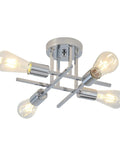 Chrome Semi Flush Mount 4-Light Sputnik Ceiling Fixture With E26 Base for modern industrial design