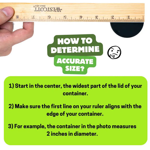 How to measure container lid size with a ruler for Pro Grade Clear Perforated Shrink Bands For Large Bulk Containers Tamper Evident Seals.