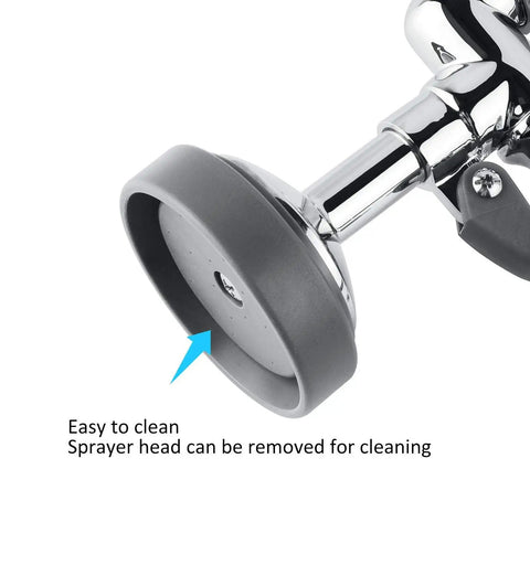 Pre Rinse Sprayer For Commercial Kitchen Sinks With Handle 1.42 GPM High Pressure Dish Spray Head Chrome Finish cleaning feature
