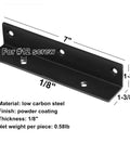 Solid As A Rock 4 Pack Corner Braces 7 Inch L Angle Stringer Hanger Bracket black powder coated steel bracket with pre drilled holes.