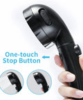 Close-up of High Pressure Handheld Shower Head For RV With Hose And One Touch On Off Stop Button Detachable Shower Head Adjustable Holder