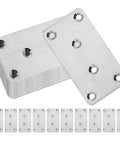 Beefy Heavy Duty Wood Brackets Set 10pcs Stainless Steel Flat Mending Plates 80x40x1.75mm For Timber And Fence Post Fixing And Joining Sleeper Brackets Silver