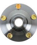 Front view of a Front Passenger Side Wheel Bearing And Hub Kit 2 Piece Set For Mazda 3 2005-2013 And Mazda 5 2006-2015 Bolt On Drop In Replacement With High Quality Bearings DIY Friendly Install Replaces 40210-HA00E And Related Part Numbers