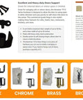 Commercial Grade Double Action Pivot Hinges For Saloon And Cafe Doors Built Tough Heavy Duty Steel Swings Smooth As Silk Every Time With Hold Open Feature Oil Rubbed Bronze 2 Pack displayed in four colors with screws.