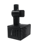 Solid 280 GPH Submersible Pond Pump With Adjustable Flow, front view, black casing, ideal for small ponds and water features