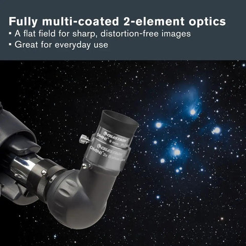 2X Barlow Lens For 1.25 Inch Telescope Eyepieces With Threaded Barrel Doubles Magnification While Keeping Eye Relief Fully Multi Coated Optics With Blackened Edges For Superior Light Transmission in a telescope diagonal